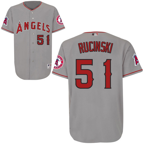 Drew Rucinski #51 mlb Jersey-Los Angeles Angels of Anaheim Women's Authentic Road Gray Cool Base Baseball Jersey